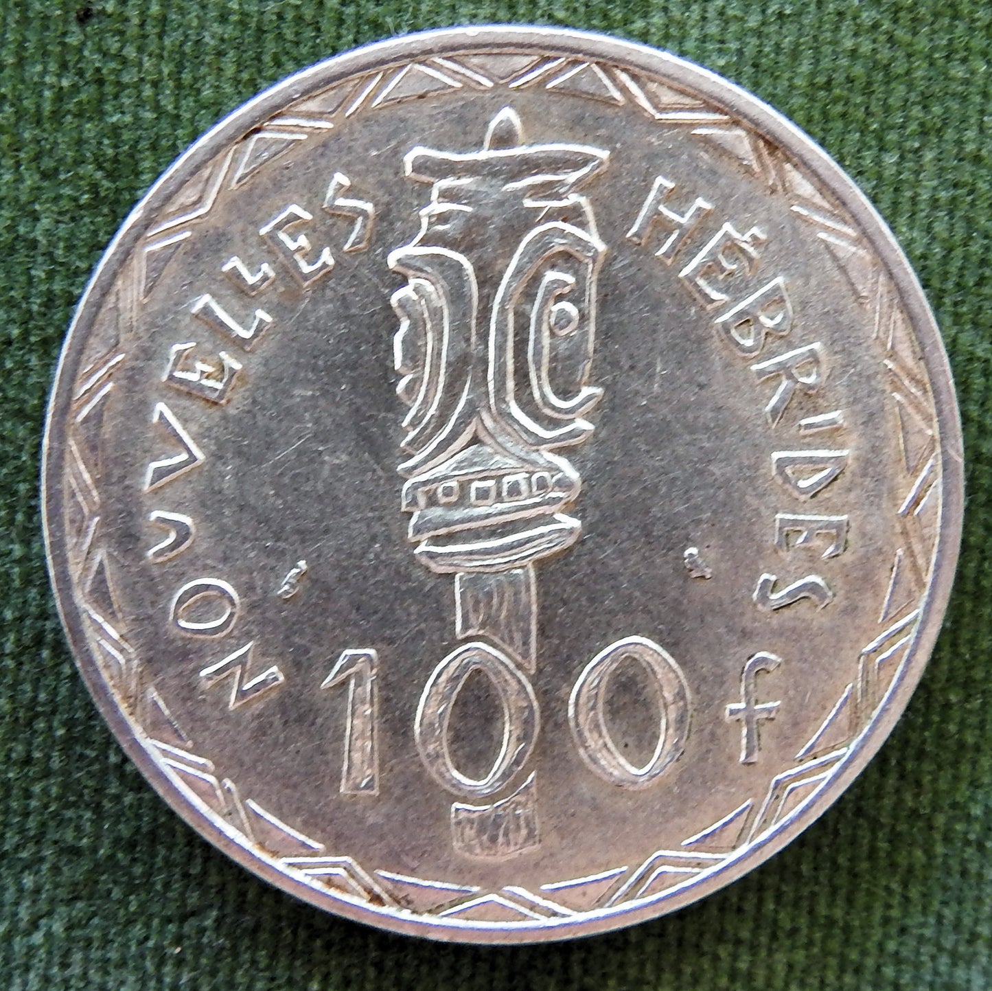 Nouvelle Hebrides 1966 100 Franc Coin