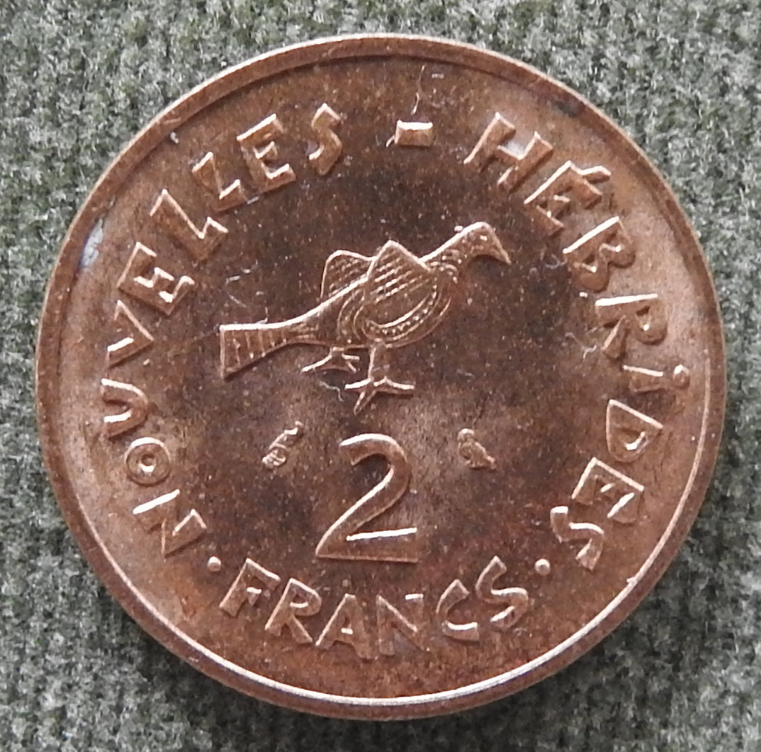 Nouvelle Hebrides 1973 2 Franc Coin