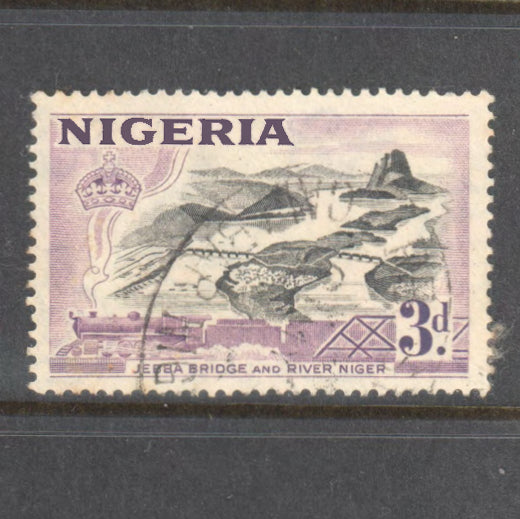 Nigeria 1953 3d Purple Black Local Motives Stamp - Perf: 14
