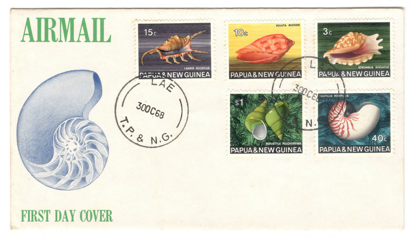 New Guinea PNG 1968 Seashells First Day Cover FDC