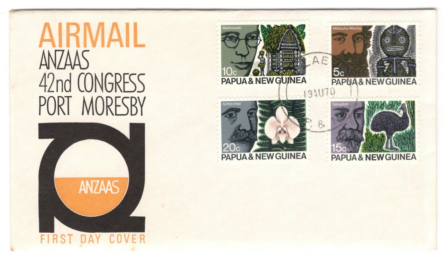 New Guinea PNG 1970 42nd A.N.Z.A.A.S. Congress Port Moresby First Day Cover FDC