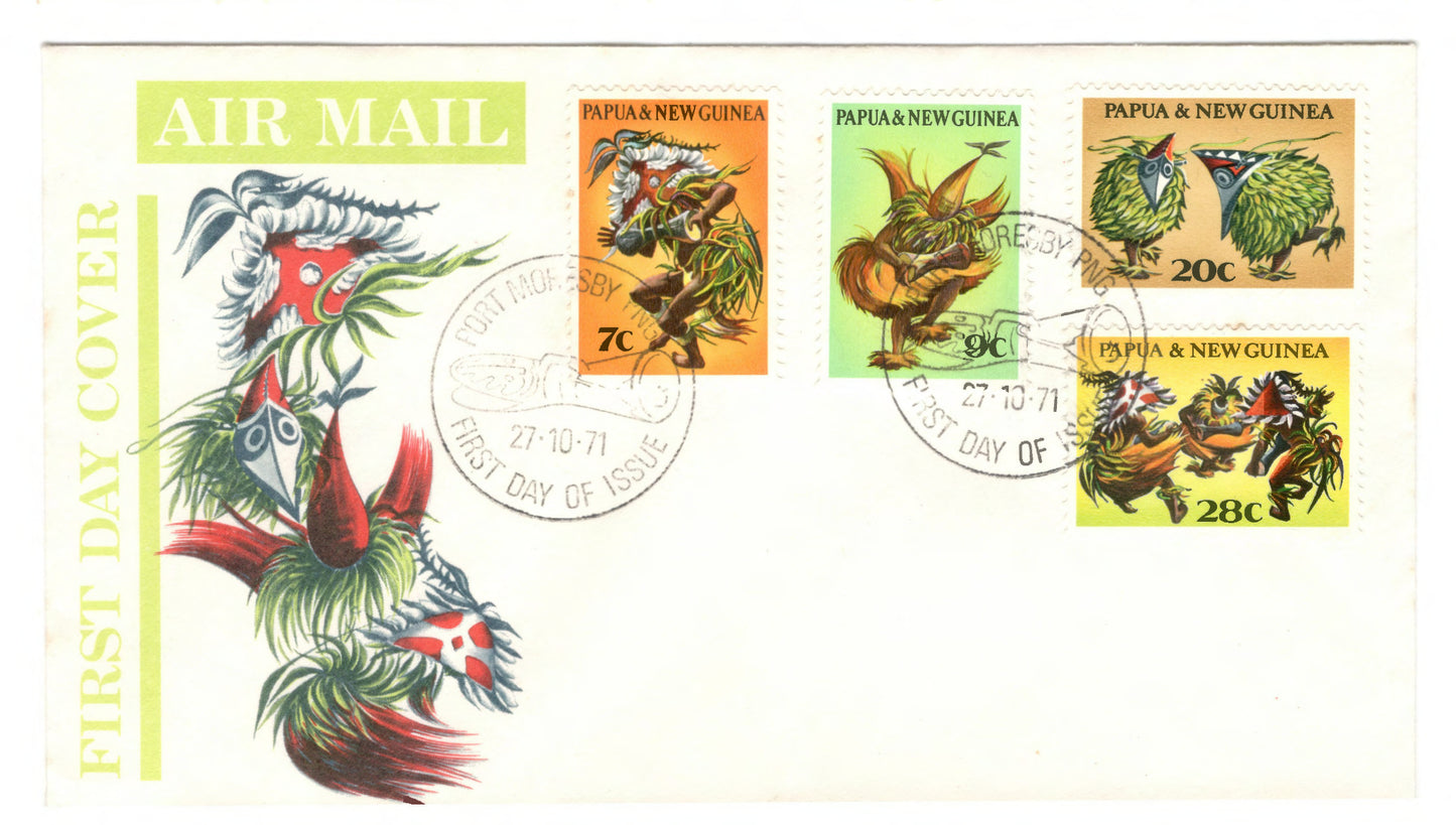 New Guinea PNG 1971 Native Dancers First Day Cover FDC