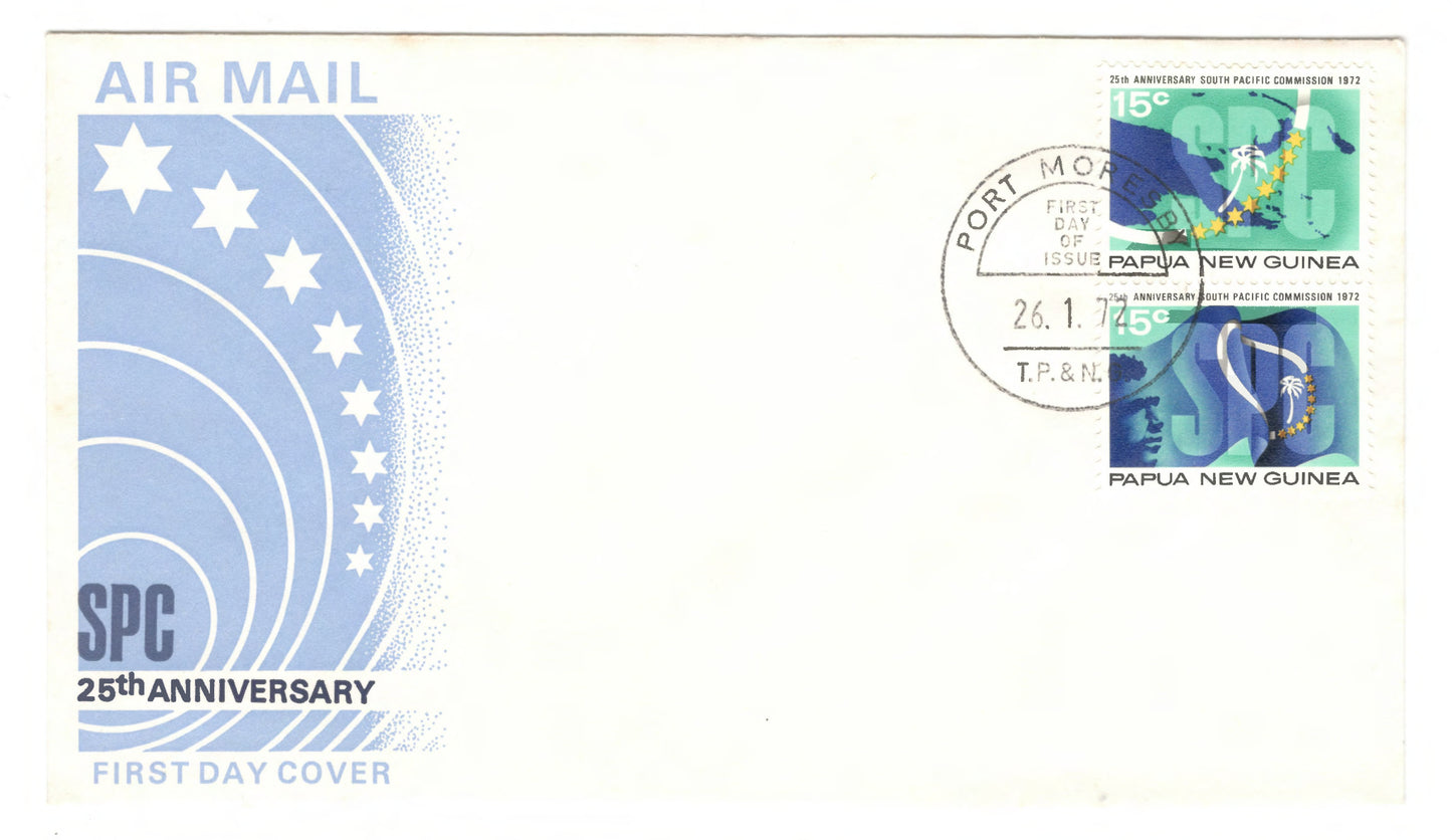 New Guinea PNG 1972 25th Anniversary Of The South Pacific Commission First Day Cover FDC