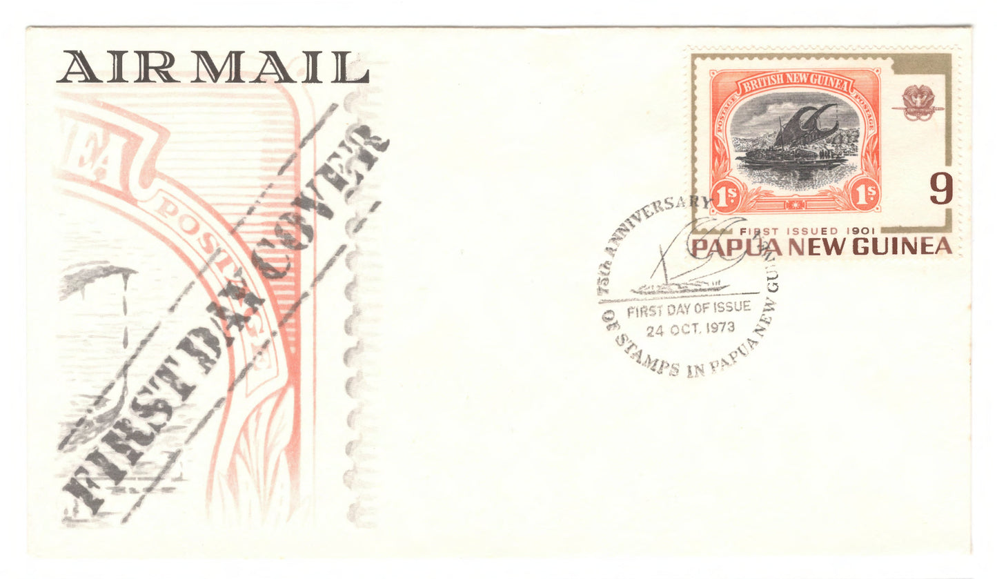 New Guinea PNG 1973 75th Anniversary of Papua New Guinea Stamps First Day Cover FDC