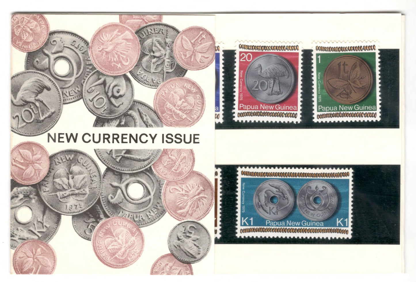 New Guinea PNG 1975 New Coinage Stamp Pack of 5 Stamps