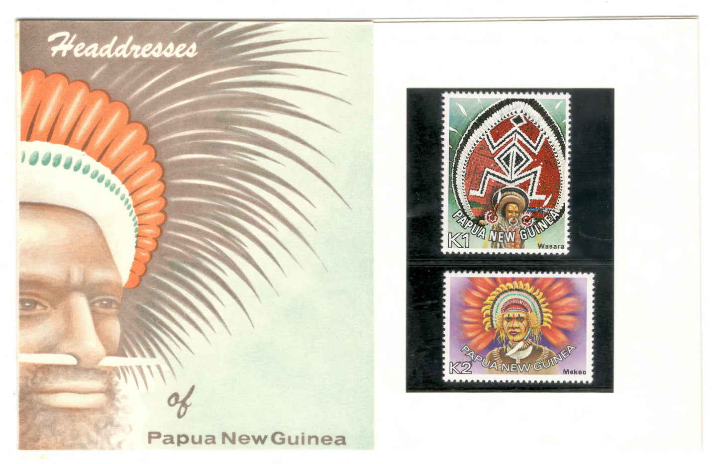 New Guinea PNG 1977 Headdresses Of New Guinea Stamp Pack of 2 Stamps