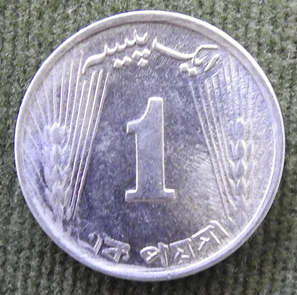 Pakistan 1972 1 Paisa Crescent and Star above Tughra Coin - Circulated