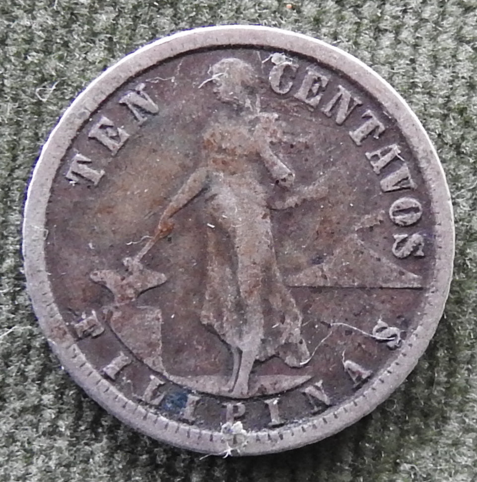 Philippines 1907 10 Centavos Coin - Circulated