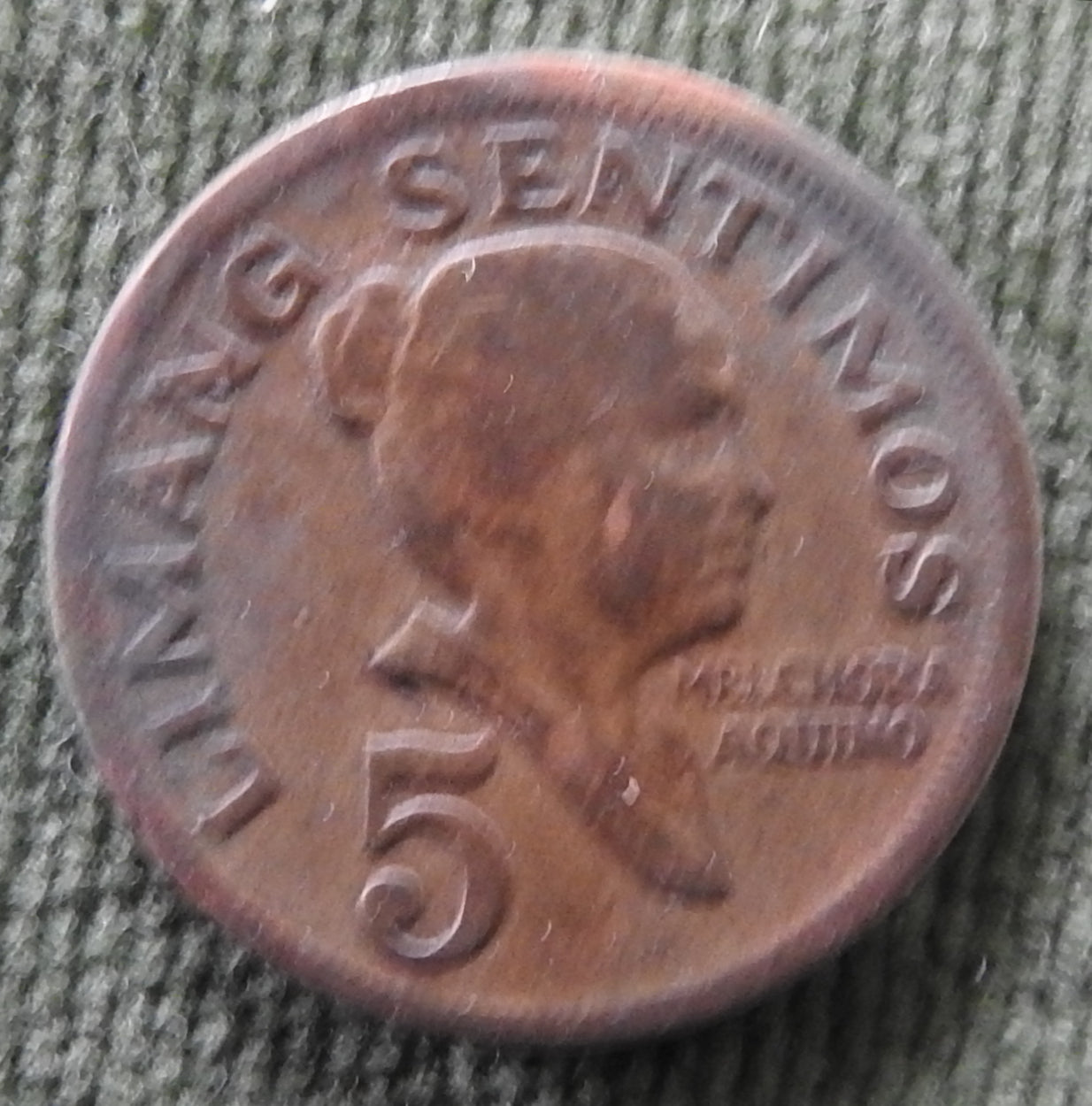 Philippines 1967 5 Sentimo Melchora Aquino Coin