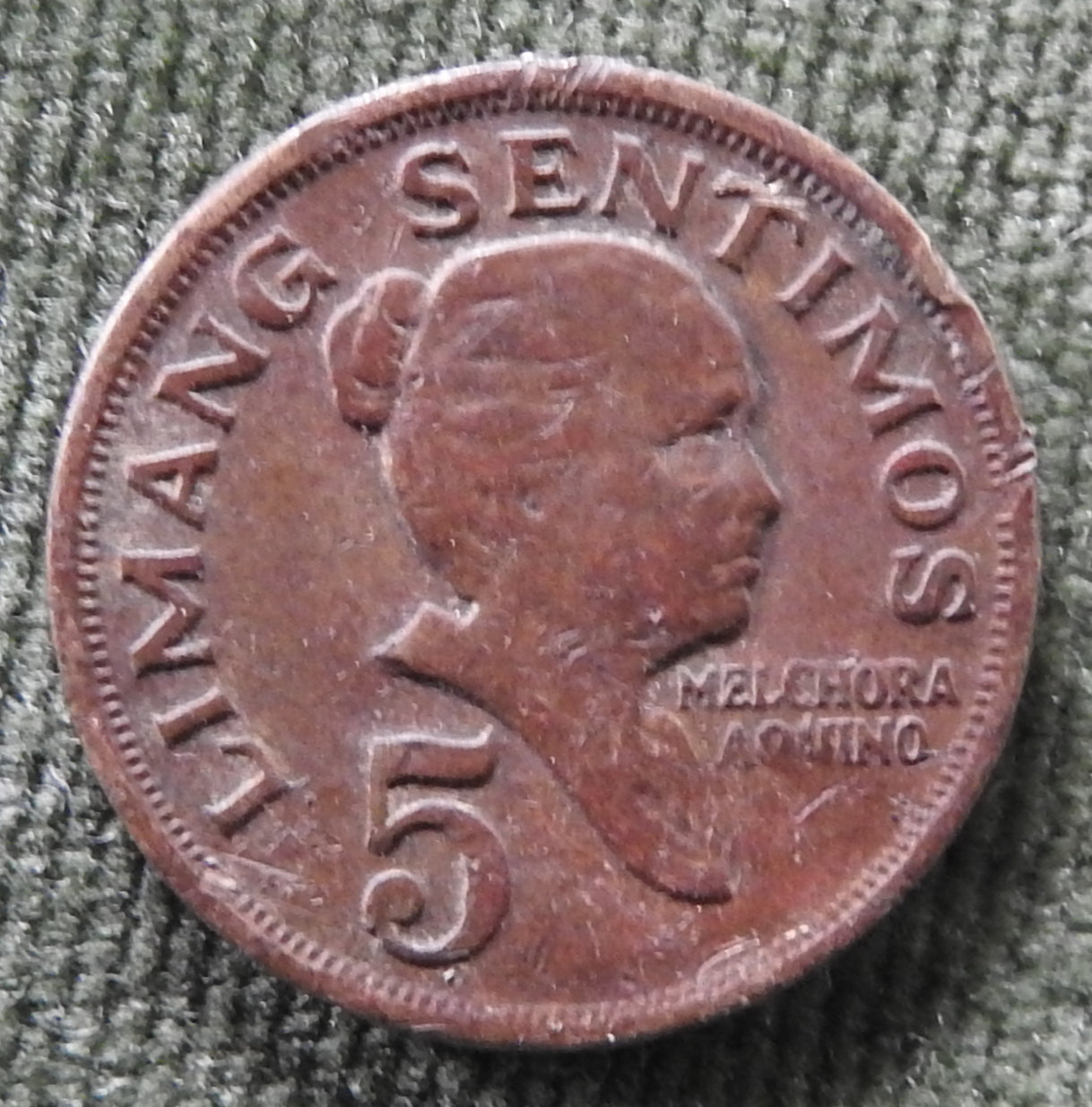 Philippines 1972 5 Sentimo Melchora Aquino Coin