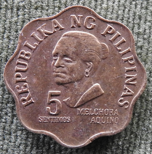 Philippines 1976 5 Sentimo Melchora Aquino Coin