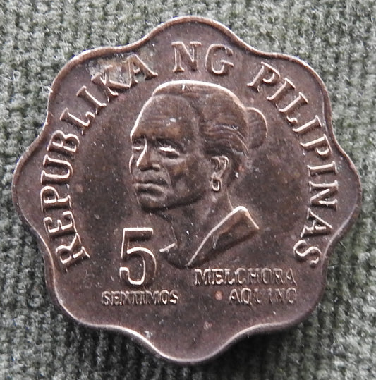 Philippines 1977 5 Sentimo Melchora Aquino Coin