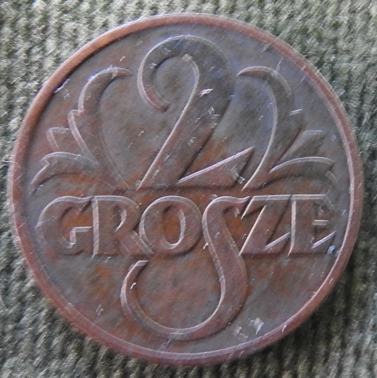 Poland 1938 2 Groszy Coin - Circulated