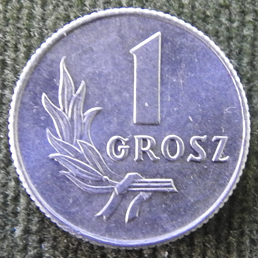 Poland 1949 1 Grosz Coin - Circulated