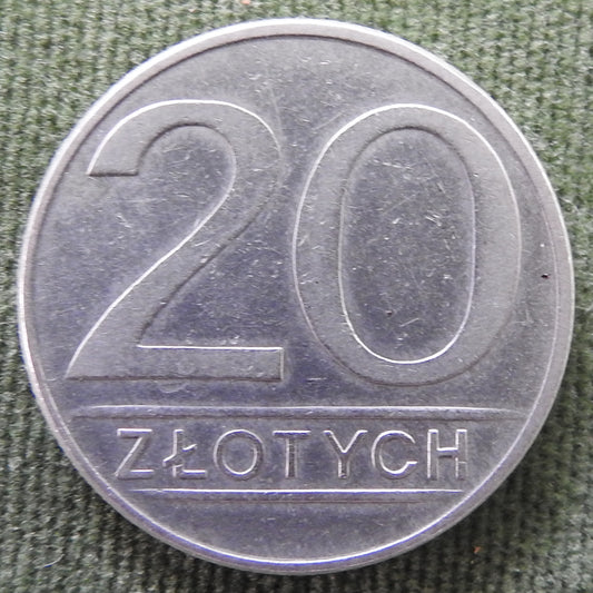 Poland 1986 20 Zlotys Large Type Coin - Circulated