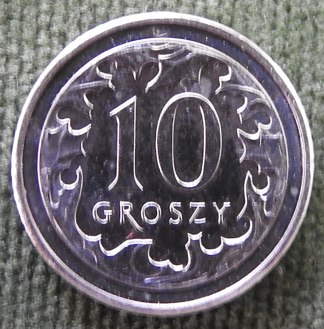 Poland 2011 10 Groszy Coin - Circulated