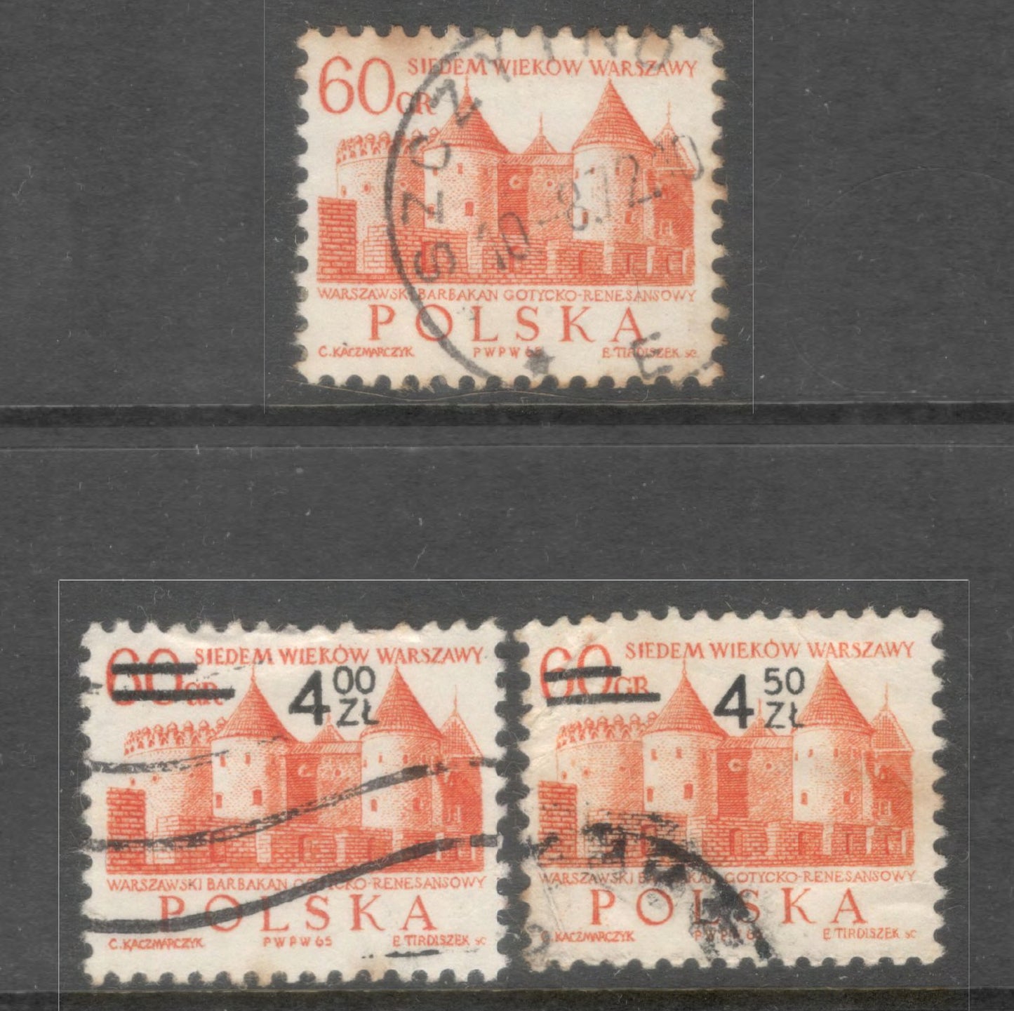 Poland Polska 1972 The 700th Anniversary of Warsaw Overprints Stamps - Cancelled