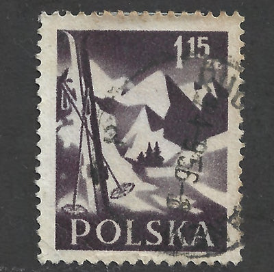 Poland Polska 1956 Hiking in Poland Stamp - Cancelled