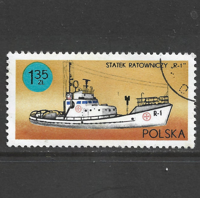 Poland Polska 1971 Ships under the Polish Flag Stamp - Cancelled