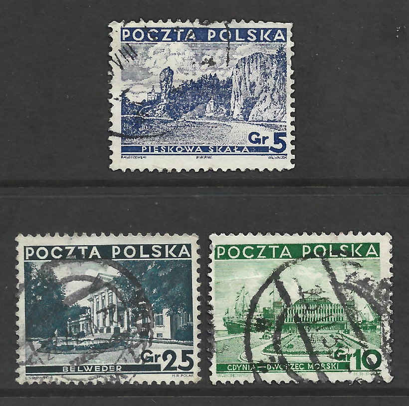 Poland Polska 1935 Different Sights Stamp Set - Cancelled
