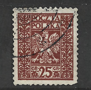 Poland Polska 1928 Polish Coat of Arms Stamp - Cancelled