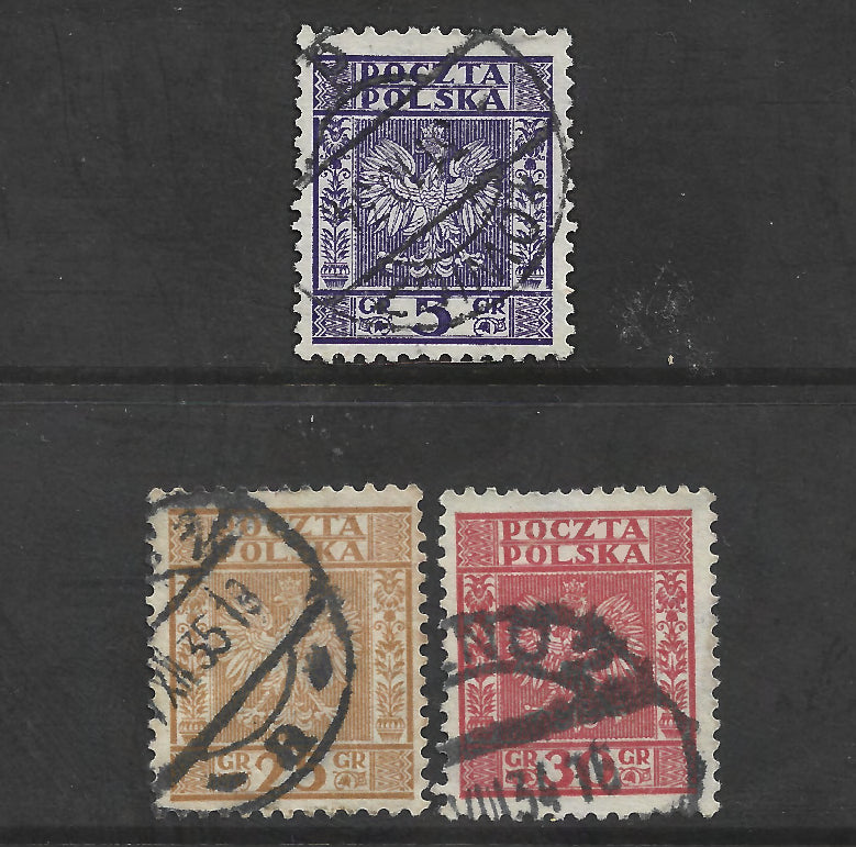 Poland Polska 1932 Polish Coat of Arms Stamp Set - Cancelled