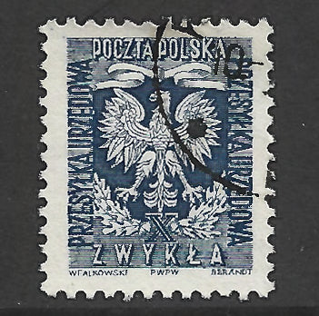 Poland Polska 1954 Coat of Arms 10th Anniversary of Polish People’s Republic Stamp - Cancelled