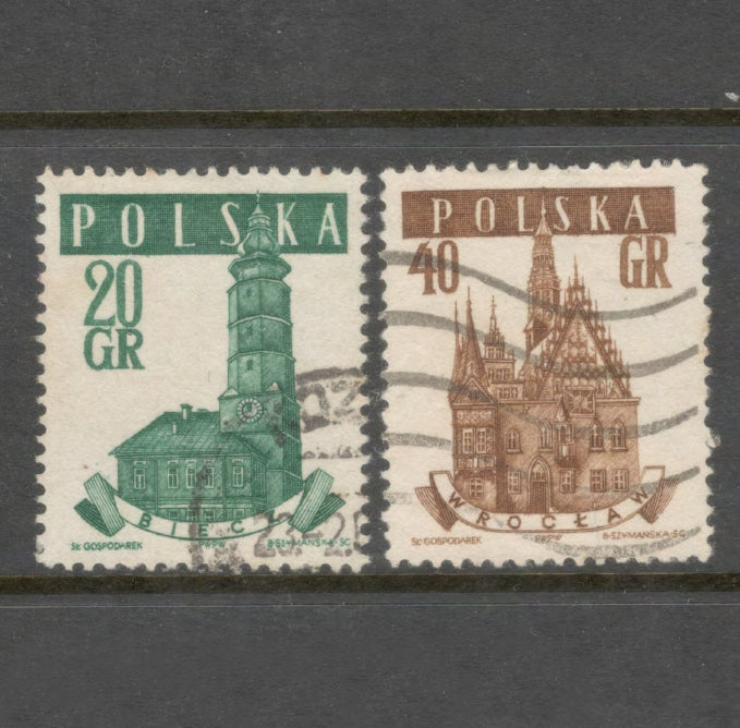 Poland Polska 1958 Town Halls Stamp Set - Cancelled