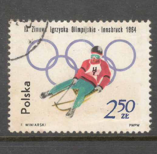 Poland Polska 1964 Winter Olympic Games Innsbruck Austria 1964 Stamp - Cancelled