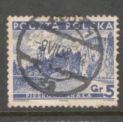Poland Polska 1935 Different Sights Stamp - Cancelled