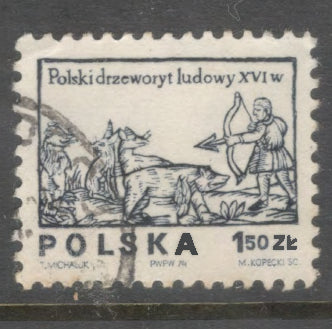 Poland Polska 1974 Woodcut Carvings Stamp - Cancelled