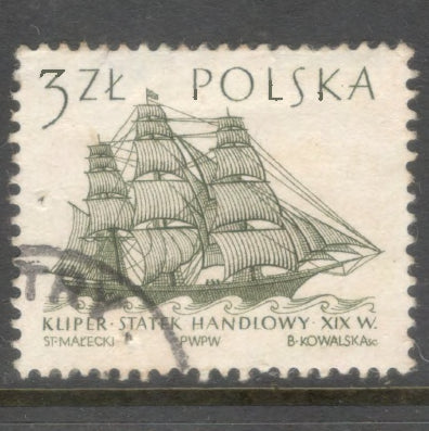 Poland Polska 1964 Sailboats Stamp - Cancelled