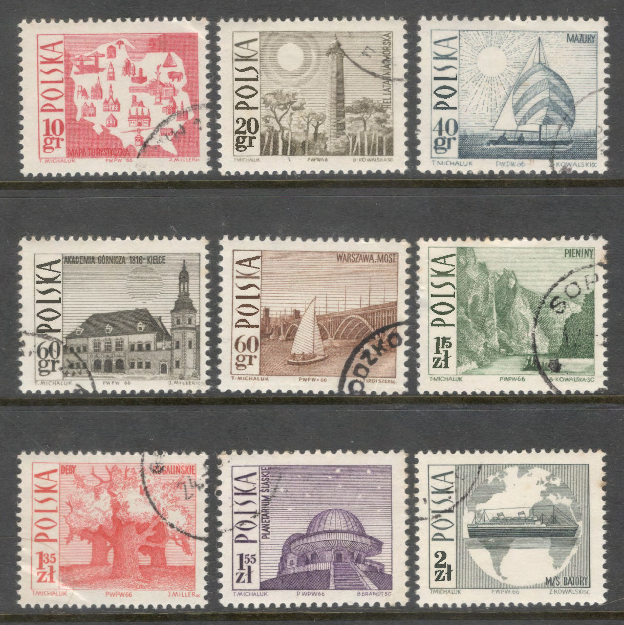 Poland Polska 1966 Tourism Stamp Set - Cancelled