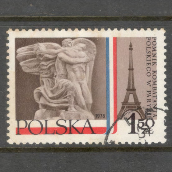 Poland Polska 1978 Monument for the Polish Soldiers in France during World War II Stamp - Cancelled