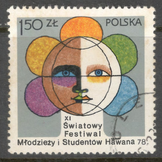 Poland Polska 1978 World Festival for Youths and Students in Havana Cuba Stamp - Cancelled