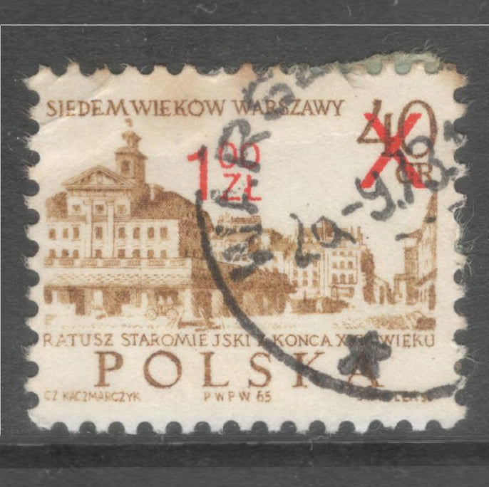 Poland Polska 1972 The 700th Anniversary of Warsaw Overprints Stamp - Cancelled