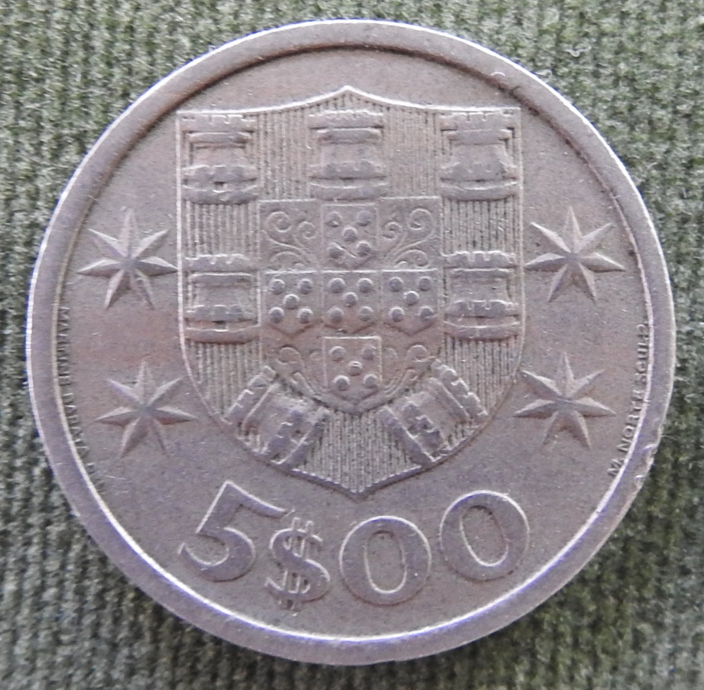 Portugal 1965 5 Escudos Ship Coin