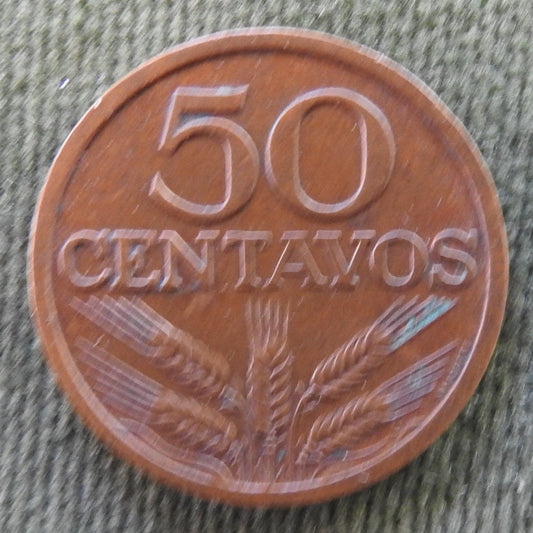 Portugal 1969 50 Centavos Five Ears of Wheat Coin