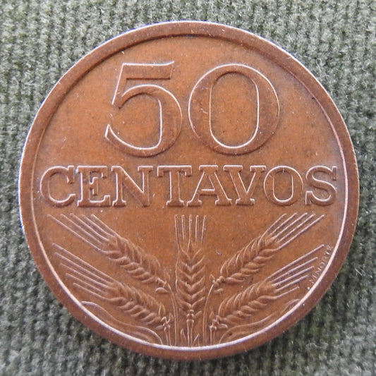 Portugal 1971 50 Centavos Five Ears of Wheat Coin