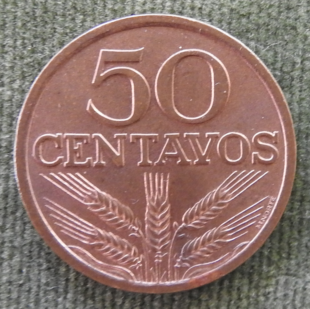 Portugal 1972 50 Centavos Five Ears of Wheat Coin