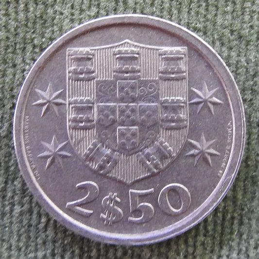 Portugal 1980 2 1/2 Escudos Ship Coin