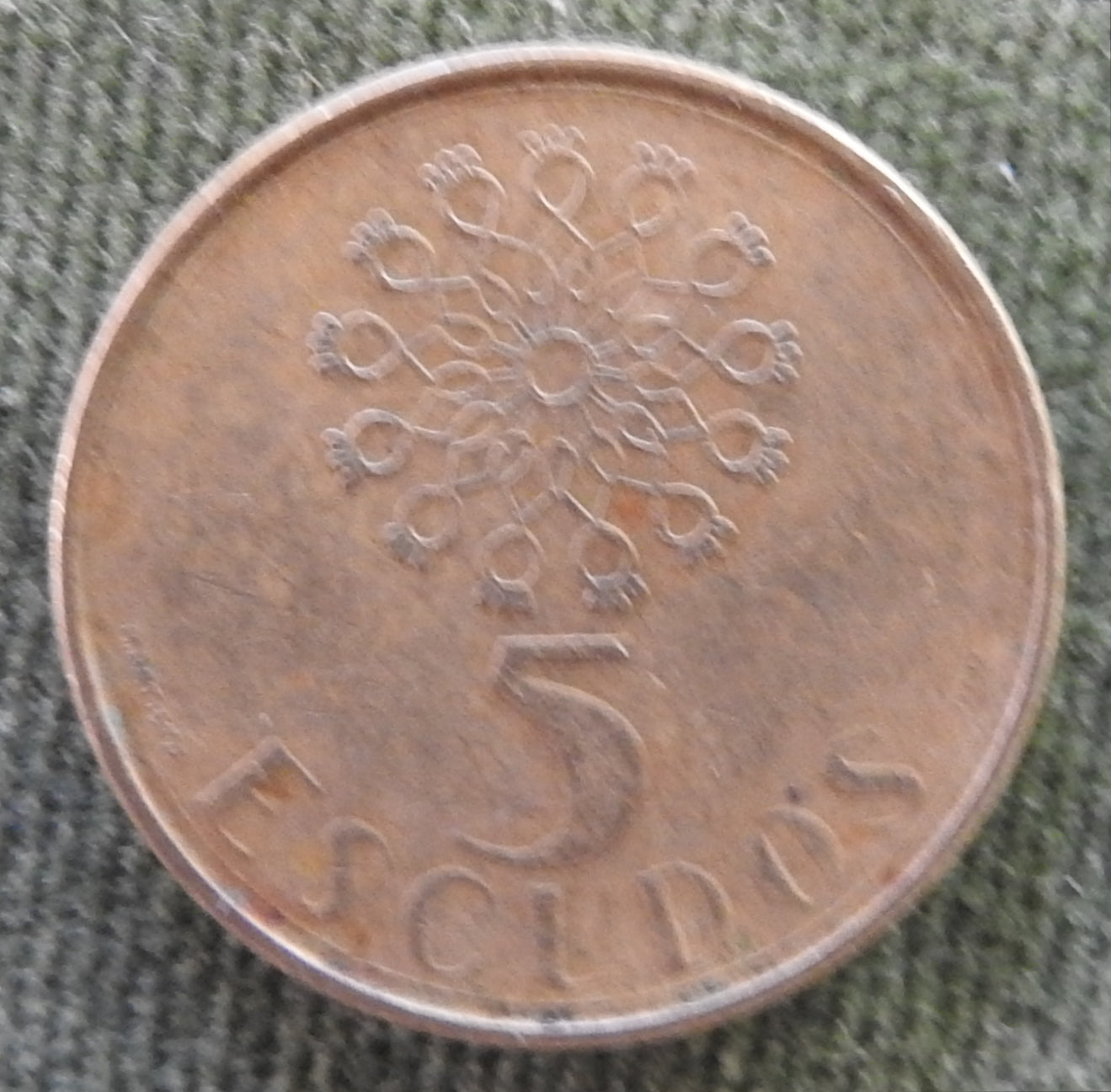 Portugal 1987 5 Escudos Arms of Portugal Coin
