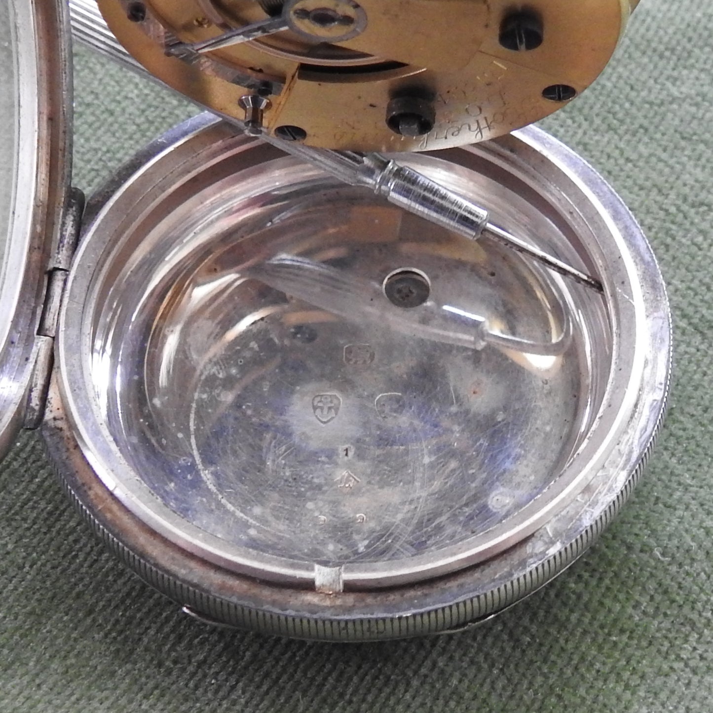 Rotherhams 925 Open Face Key Wind & Set Silver Pocket Watch c1916
