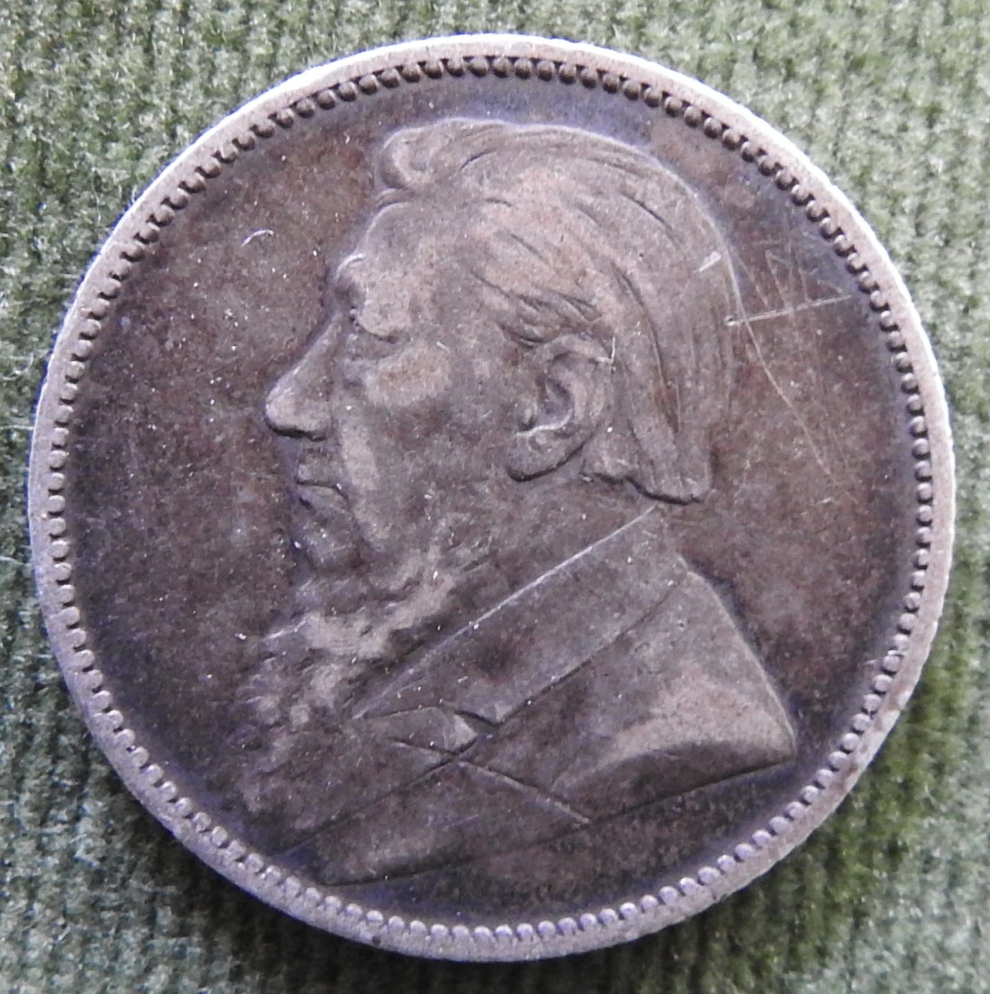 South Africa 1896 1 Shilling President Johannes Paulus Kruger Silver Coin - Grades as Fine