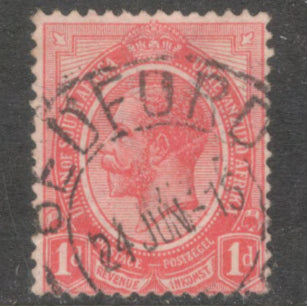 South Africa 1913 - 1922 1d Rose Red King George V Stamp - Perf: 14.0