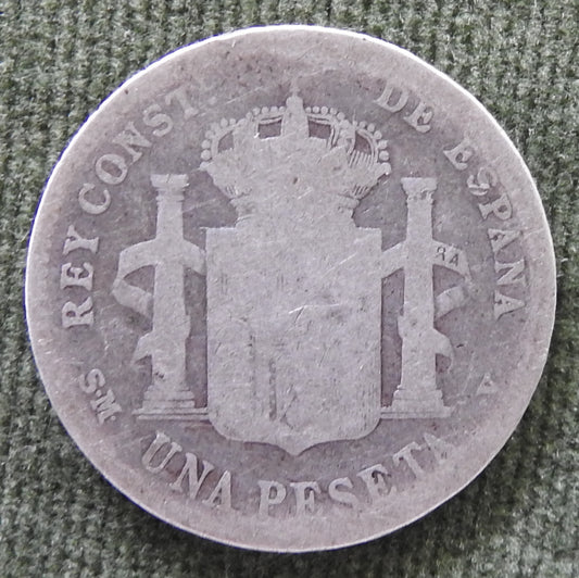 Spanish 1900 1 Peseta Silver Coin - Alfonso XIII