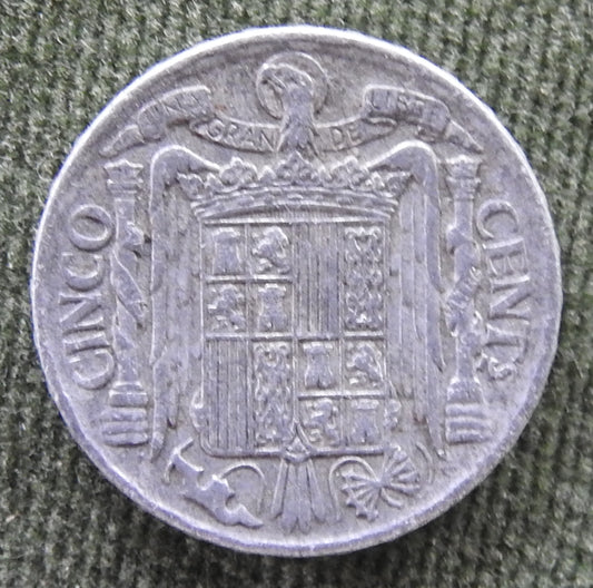 Spanish 1941 5 Centimos Coin Iberian Rider