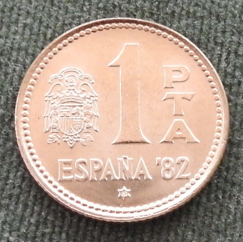 Spanish 1980 1 Pesetas Coin King Juan Carlos I
