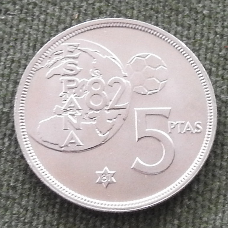 Spanish 1980 5 Pesetas Coin King Juan Carlos I