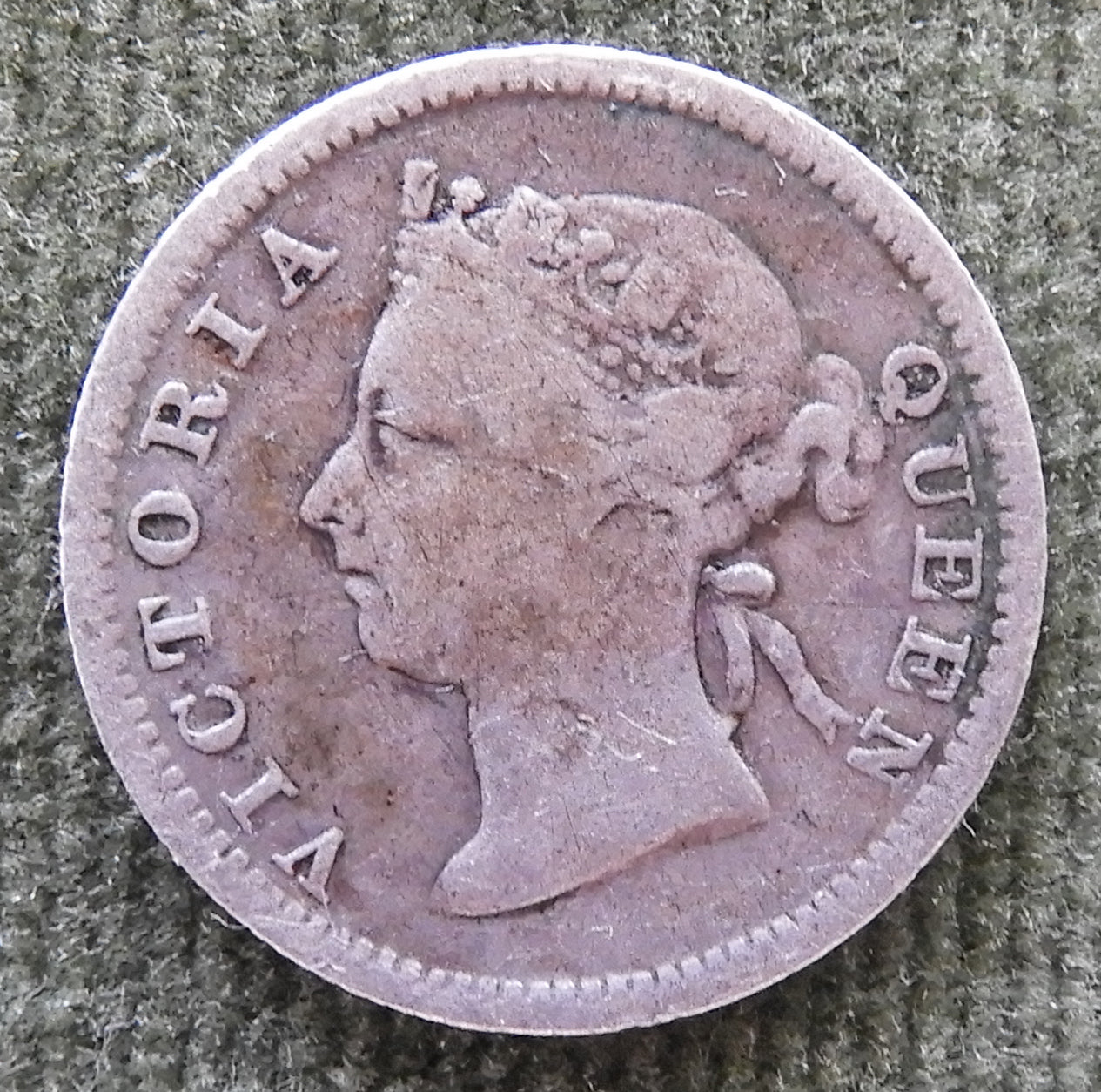 Straits Settlements 1900 5 Cent Queen Victoria Silver Coin